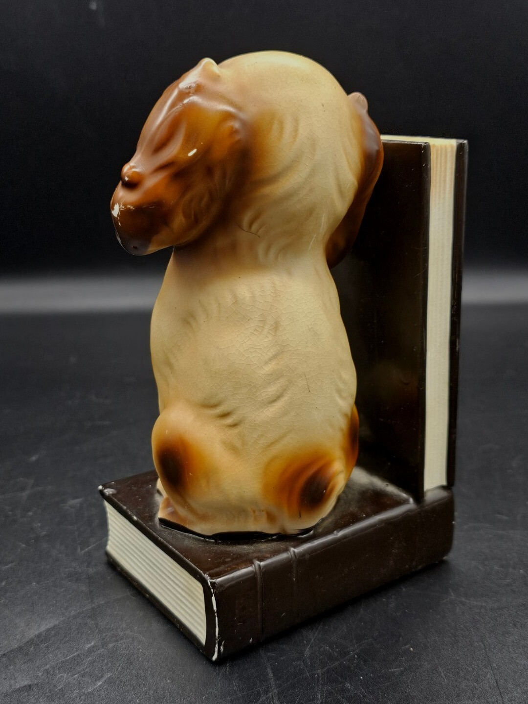 Vintage Arnart Japan Big Eyed Sad Spaniel Puppy Dog Single Bookend 7×4″