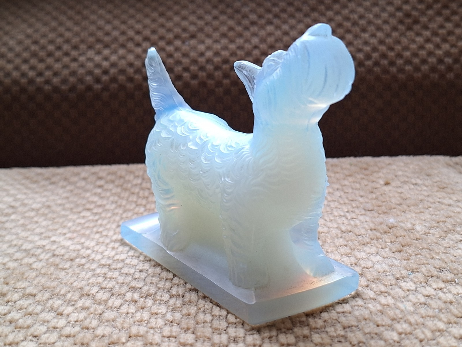Sabino Opalescent Glass Scottish Terrier Dog scottie vintage paris france scotty