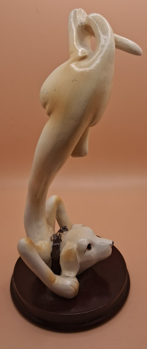 VTG 7″ SUNRISE GLOBAL Anthropomorphic Silly Puppy Tumbling Dog Resin Figurine