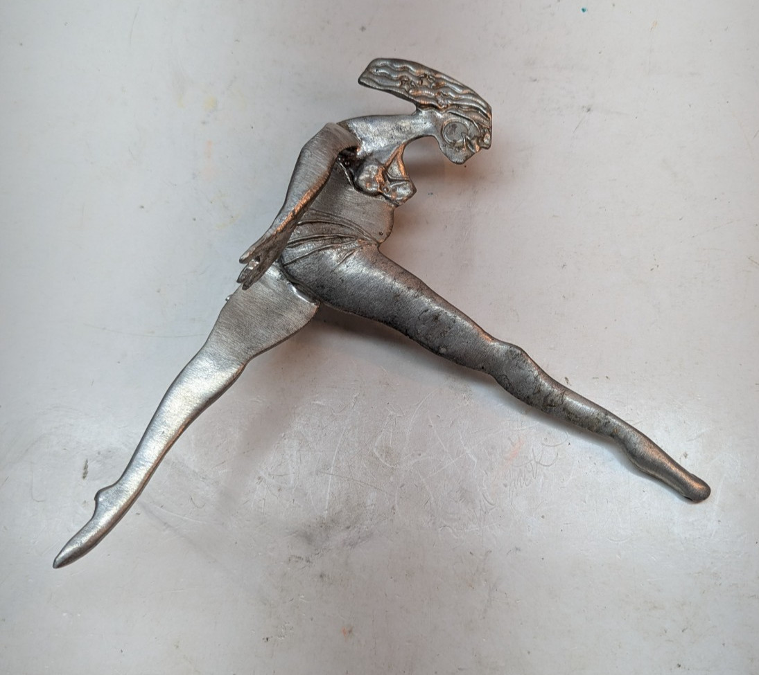Don Drum Pewter Acrobat Jewelry Stand Bendable 8 Inch Vintage