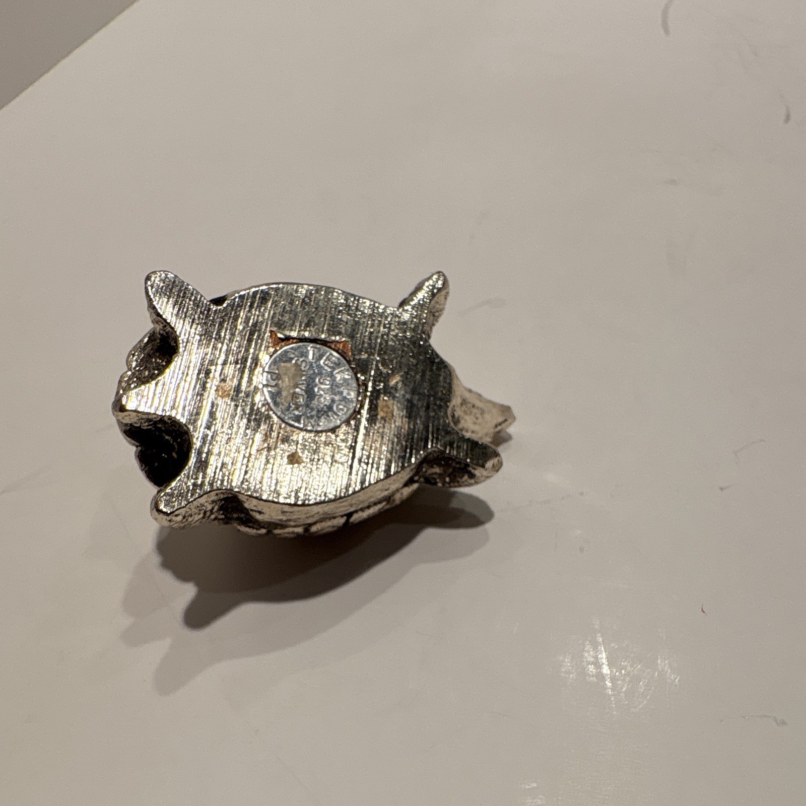 Sterling Silver Turtle Figurine 3 in Metallic Finish Miniature,