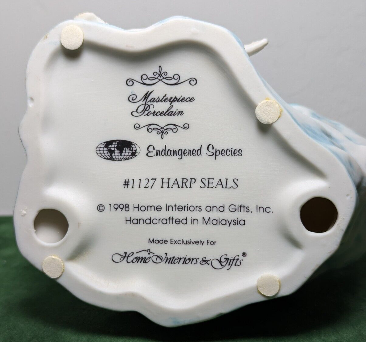 Masterpiece Porcelain 1998 #1127 Harp Seals Endangered Species-Malaysia-Signed