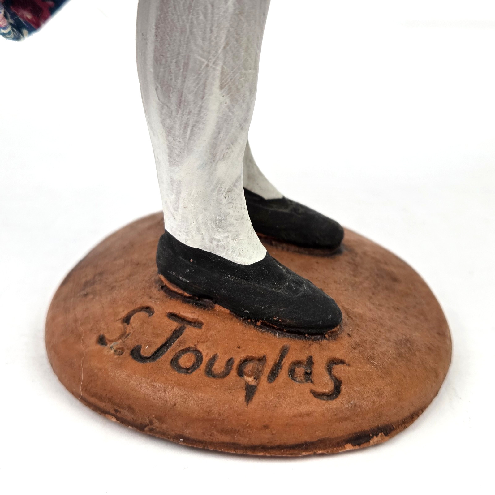 Simone Jouglas Santon Doll Traditional French Terracotta Figurine Cross Vintage