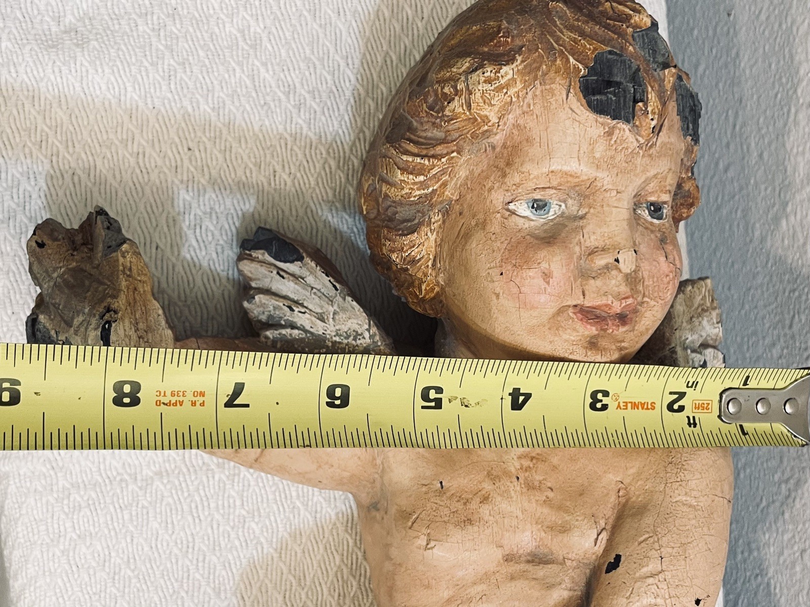 ANTIQUE ITALIAN BAROQUE STYLE CARVED WOOD CHERUB PUTTO LIKELY FROM 19THc