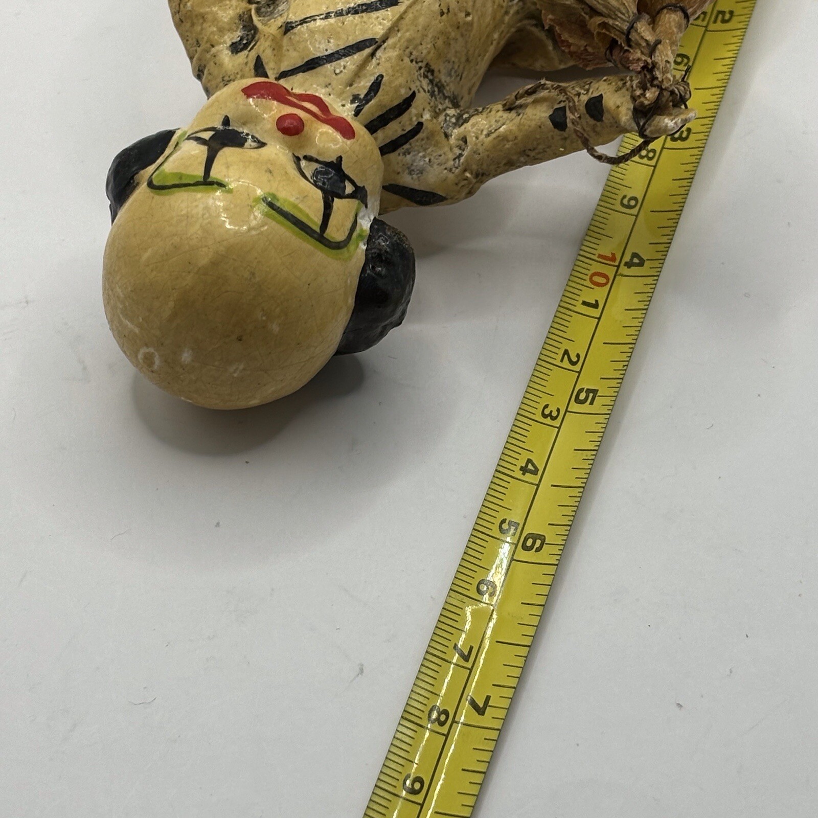 Unique Vintage Kitschy Creepy Circus Paper Mache Clown Folk art Hand Painted