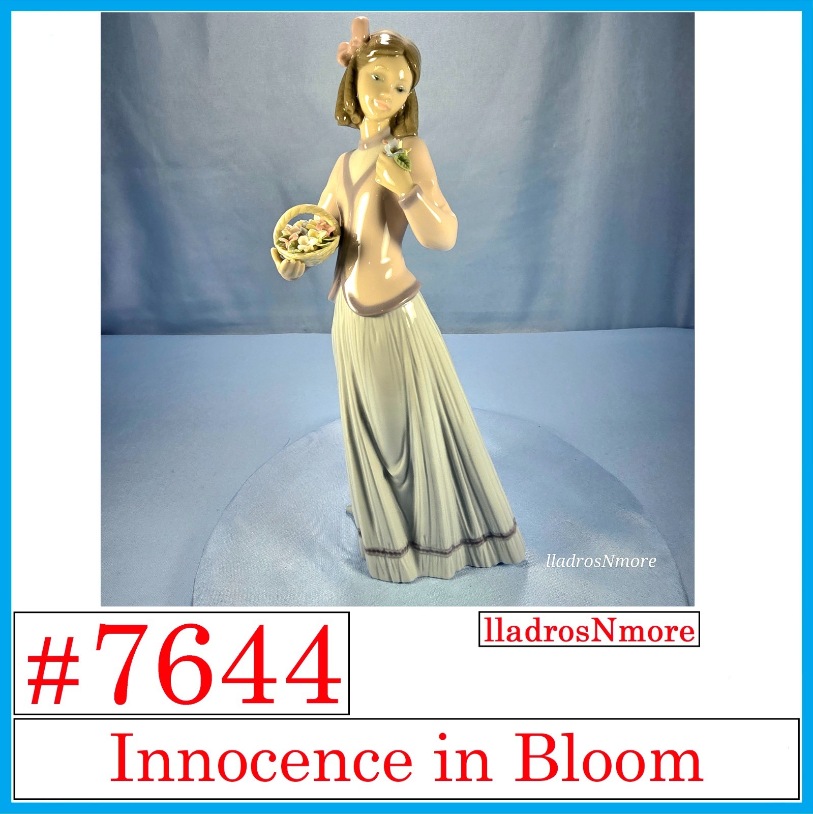 Lladro #7644 Innocence in Bloom NO DAMAGE Lladro 7644 Original Box with INSERT