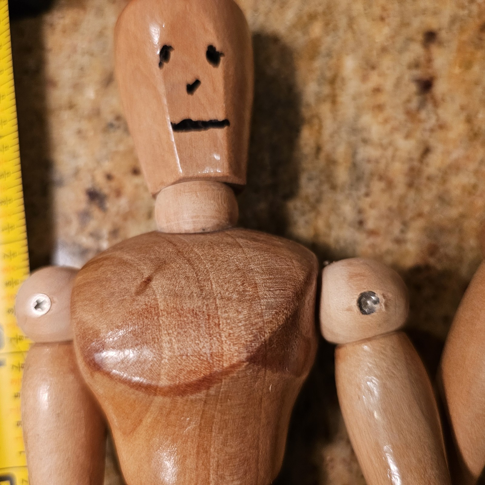 2 12″ Wooden Jointed Figures Articulated Artist Model Free Standing Mannequin