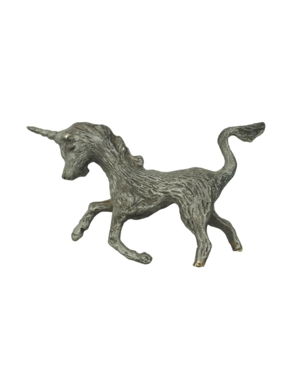 Vintage Pewter Unicorn Figurine Miniature 2.75″ Fantasy Collectible Broken