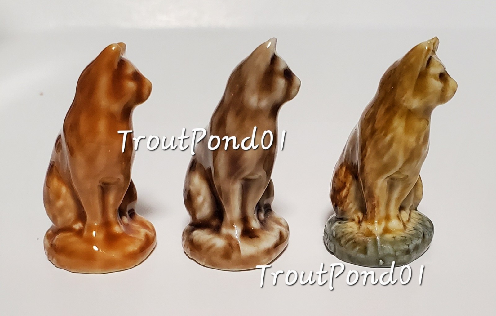 Wade Whimsies Cat Porcelain Figurines RARE Ginger KS Wader LE 1977 #38 Tom Smith