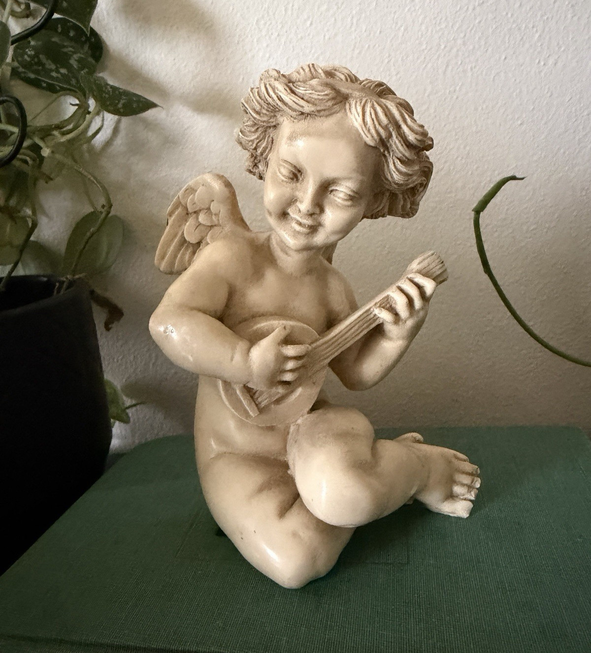 Vintage Gino Ruggeri Italian Cherub Figurine – Musician Angel Statue
