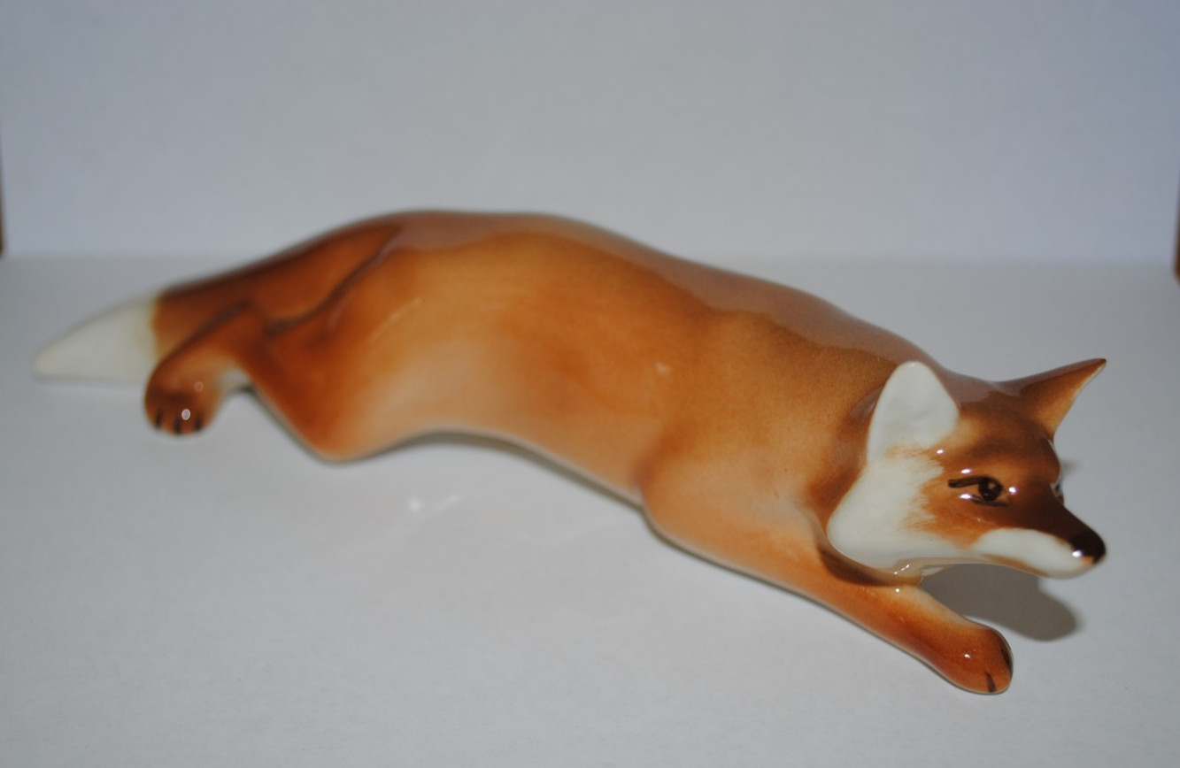 Lomonosov PORCELAIN Figurine FOX.Hand Painted.UNIQUE.RARE.Perfect gift