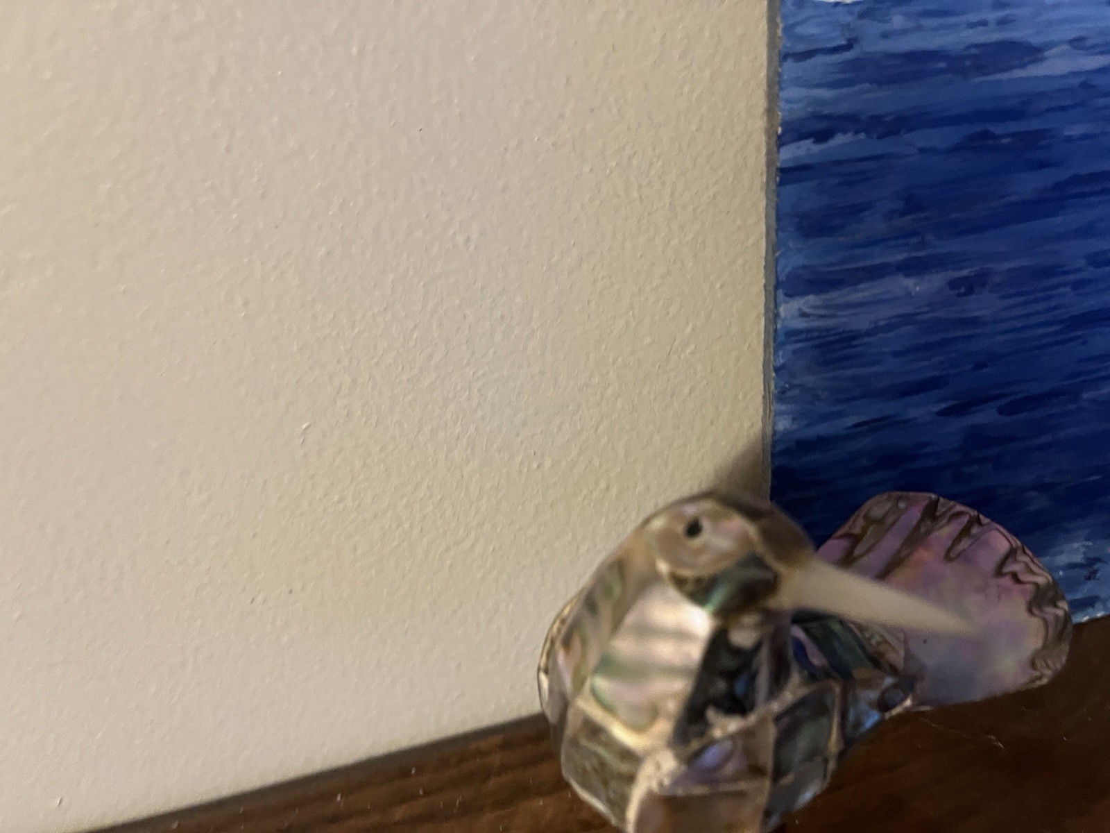 Vintage Hand Made Abalone Shell Sparrow Sculpture Fine Art Decor