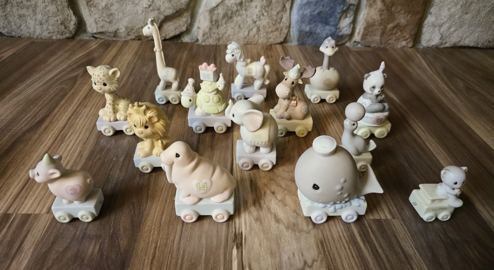 Vintage 14 Piece Circus Train Animals Ages Baby-14 Precious Moments Figurines