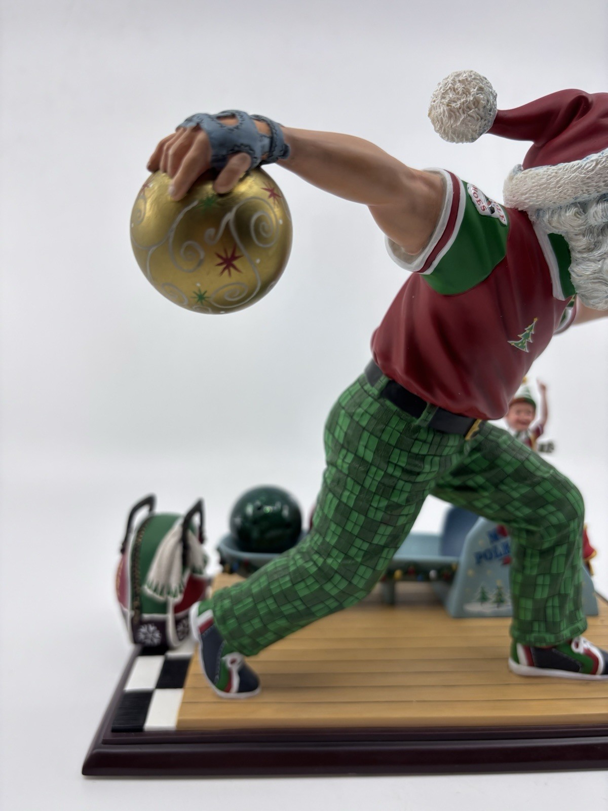 RARE Danbury Mint Bowling Santa Christmas Figurine