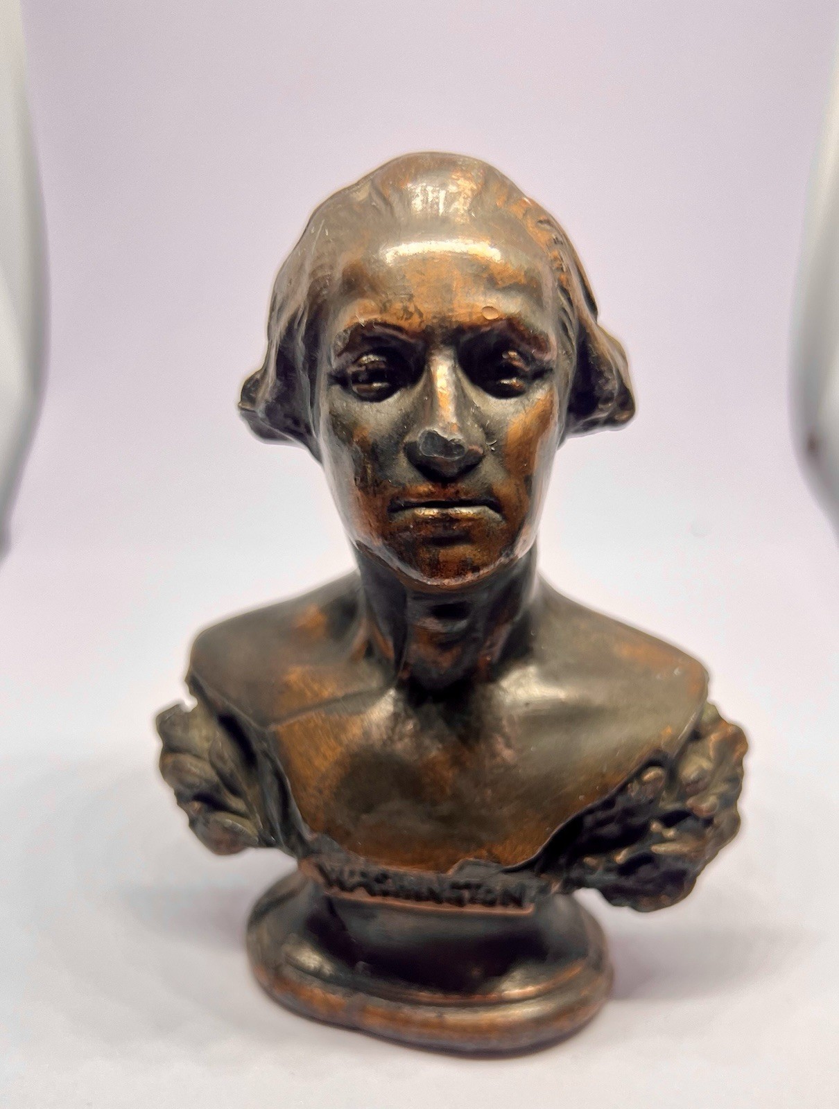 Bronze Metal George Washington Bust Figurine, Antique Finish, Unboxed Vintage