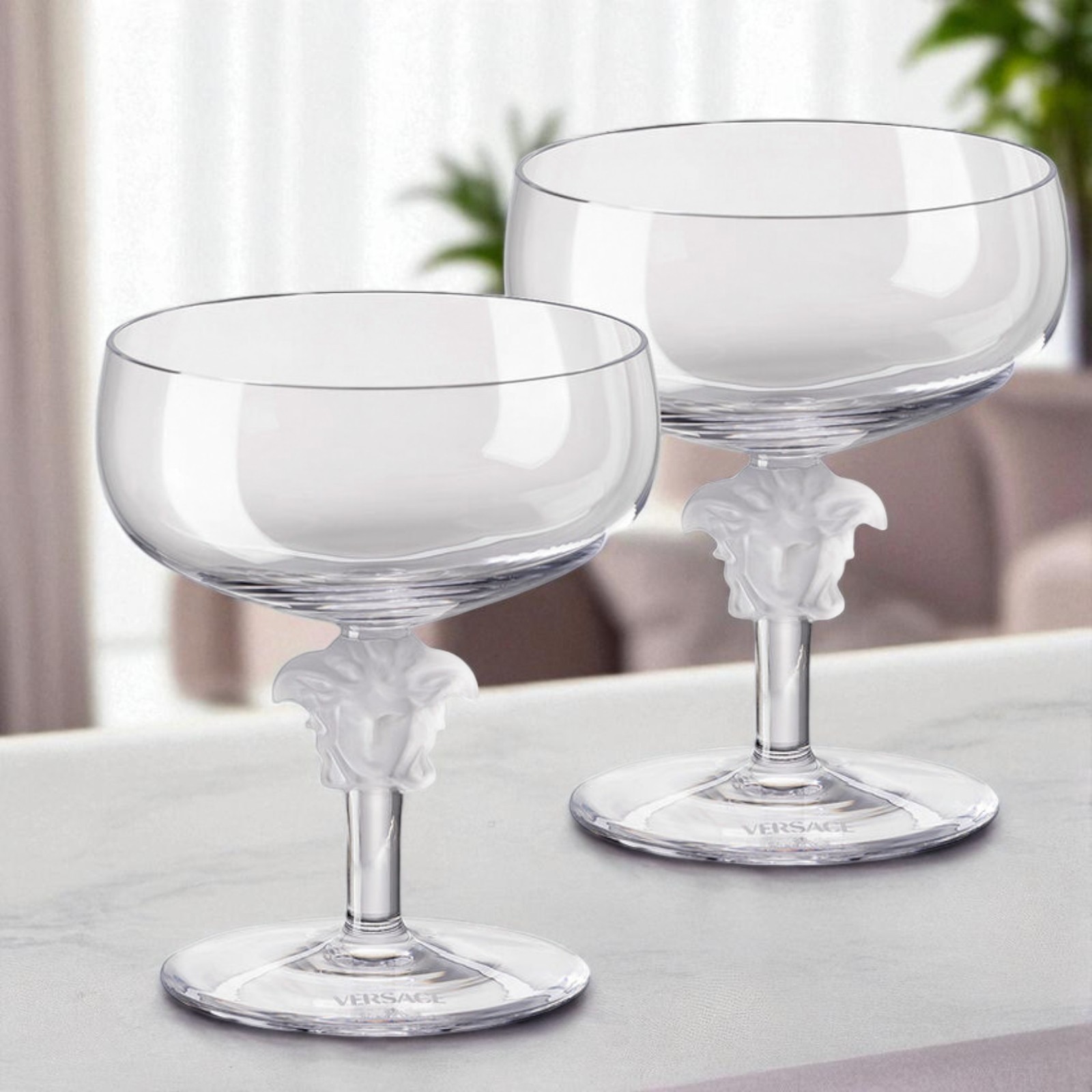 ​Versace Medusa Lumiere 2nd Edition Clear Champagne Goblet – Crystal