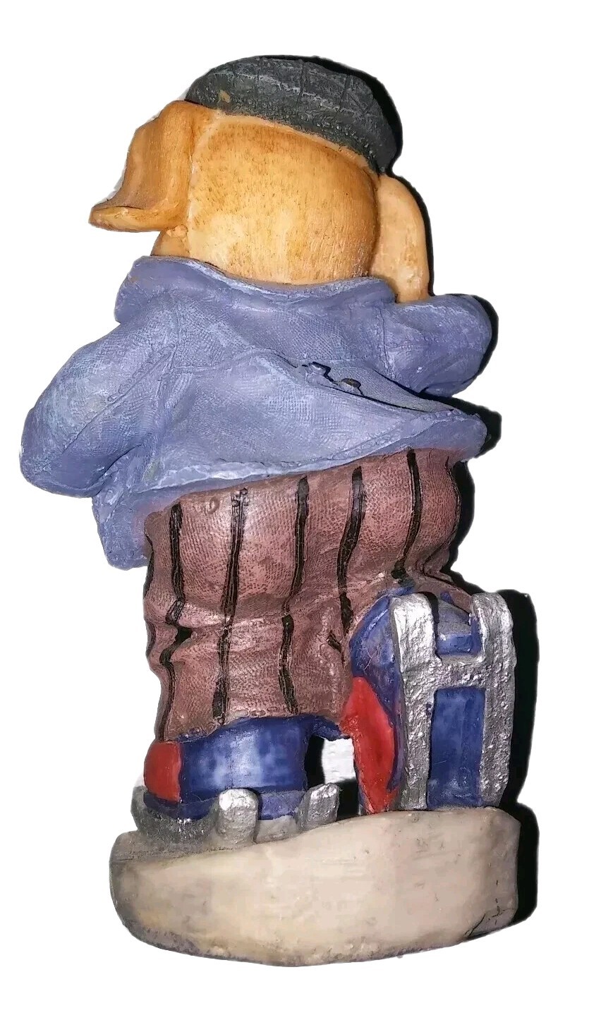 Dog on Double Edged Ice Skates Resin Figurine Resin 5 x 3 x 2 Inches