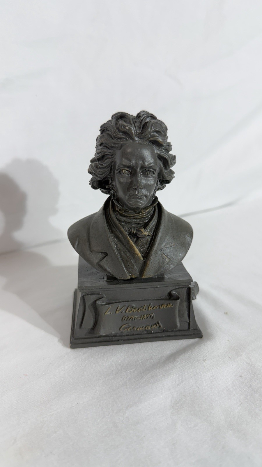 K’s Collection Beethoven Bust Figurine Resin Dark Gray Matte Music Theme 6″