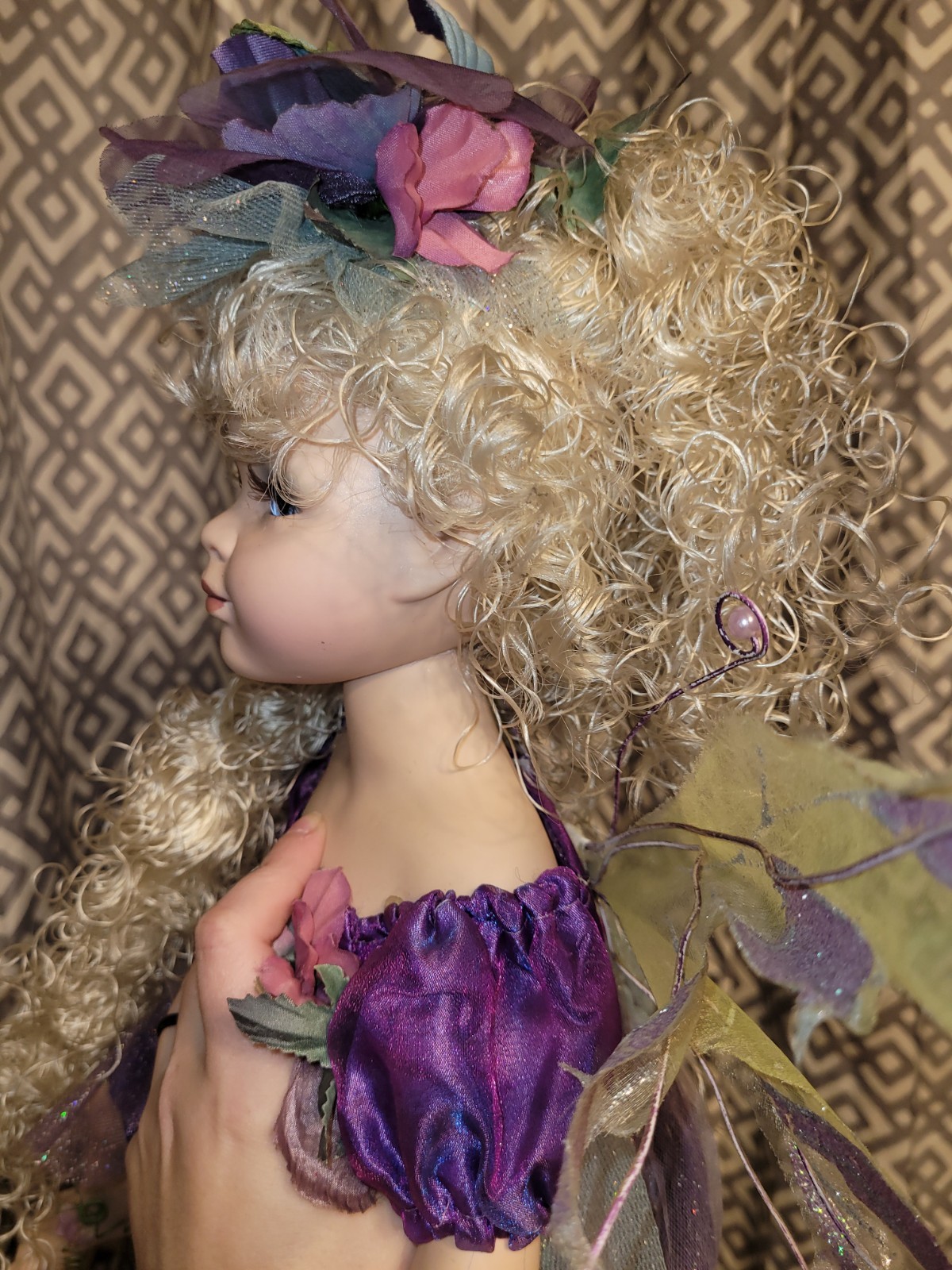 Vintage Enchanting Fairy Collectible Porcelain Doll 16″ Sitting