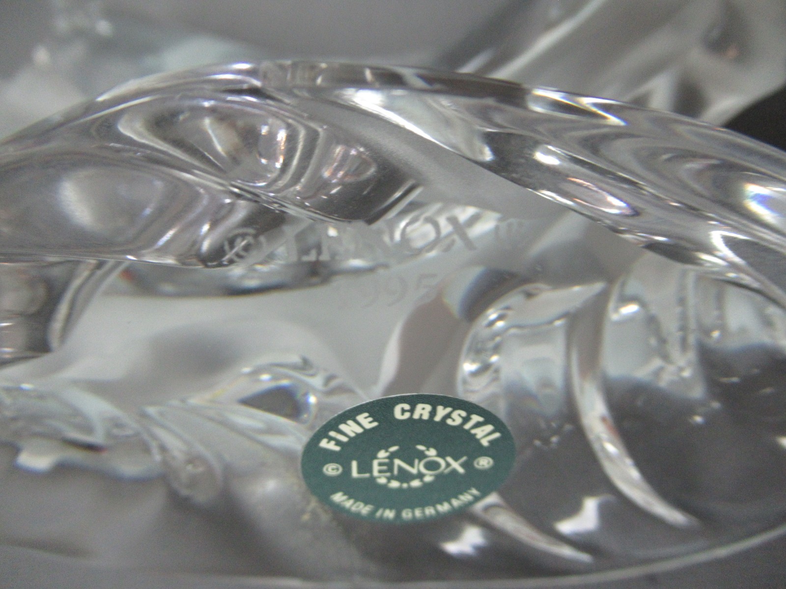 Lenox Fine Crystal Dolphin Figurine – Clear & Frosted 1995 Marked Germany e6 sb