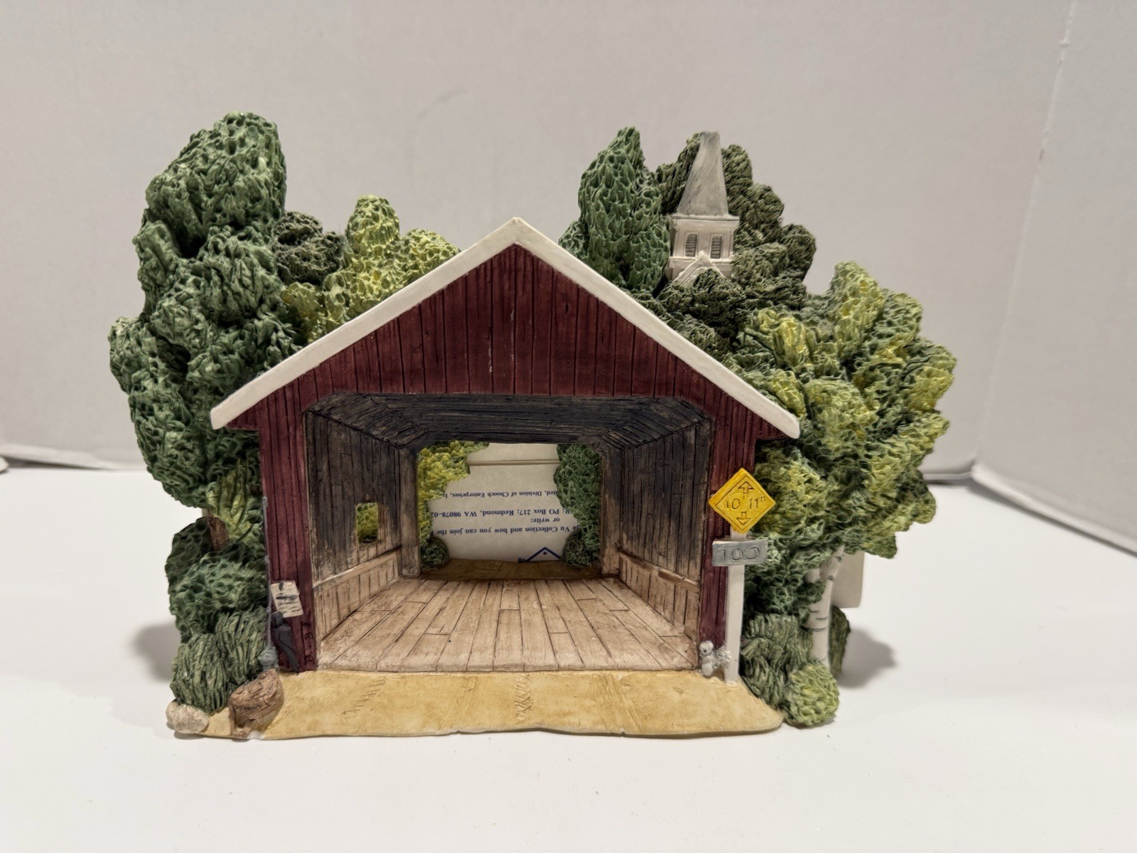 Vintage Brian Baker’s Deja Vu Science Route Covered Bridge Cottagecore Decor 90s
