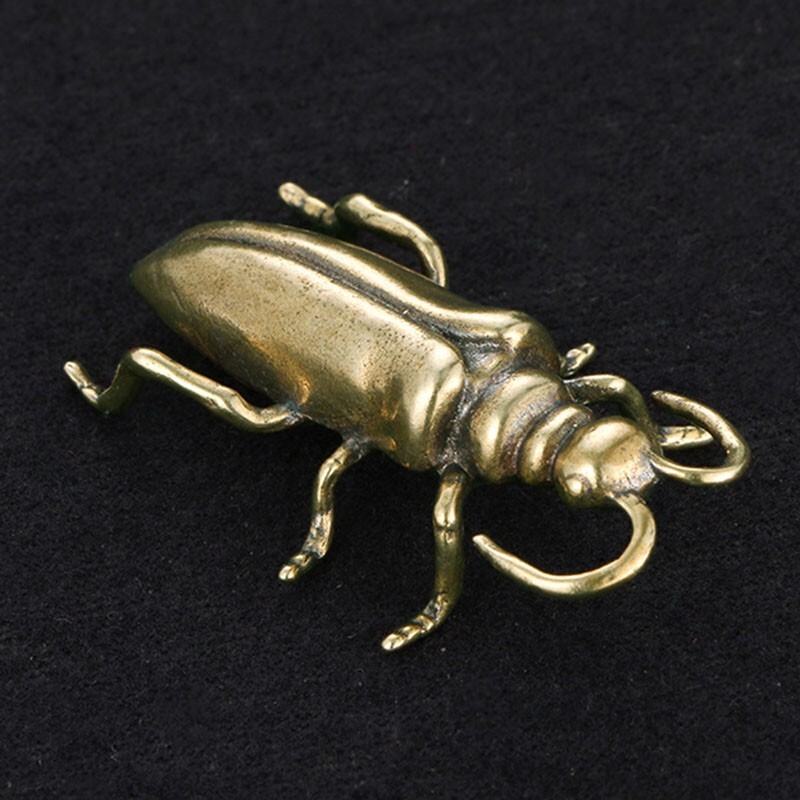 Brass Beetle Figurine Small Insect Statue Animal Figurines Toys Table Decoration