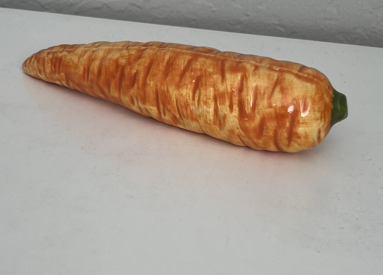 Italy Ceramic Orange Carrot Life Size Single Piece Faux Prop Decor Vegetable