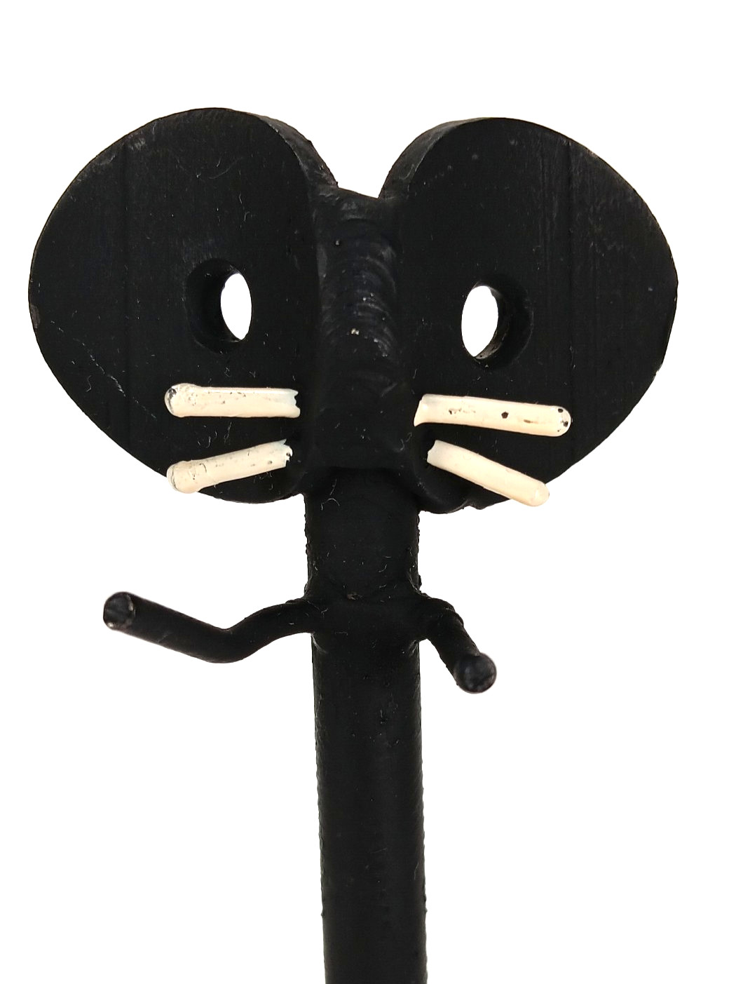 VTG Mouse Sculpture Handmade Mid Century Black Cast Metal Abstract Art Figure