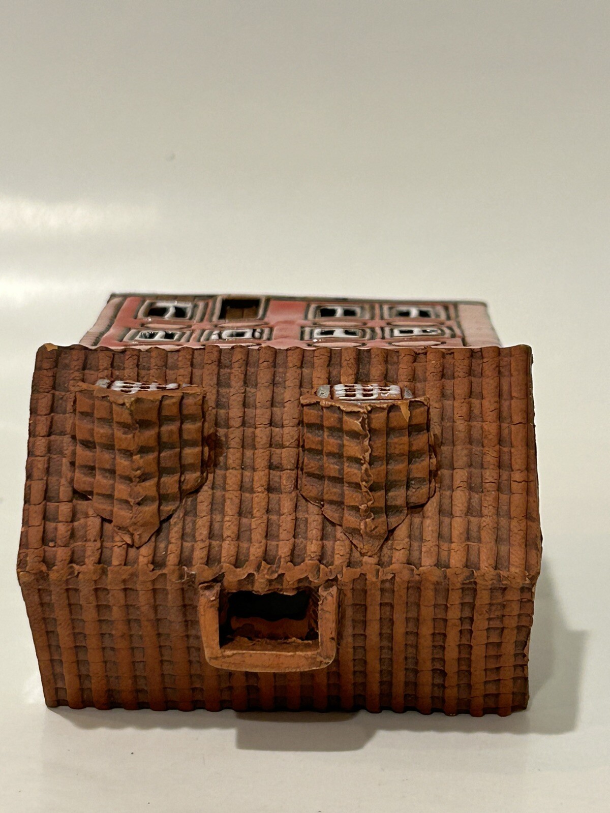 Riga Mini Miniatures Incense Pottery Ceramic House LV 15 Pink Red Latvia