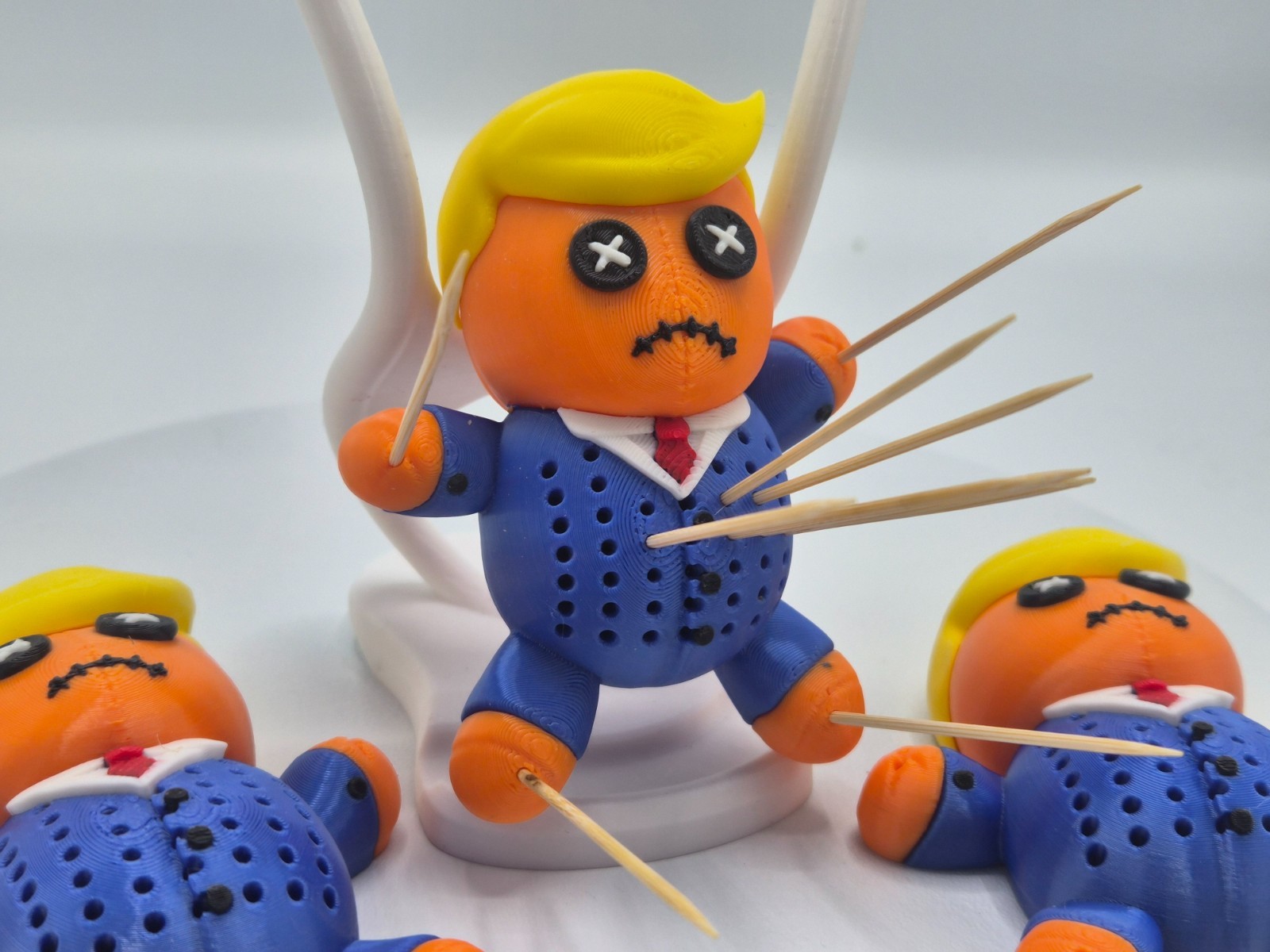 Whimsical Orange Trump Toothpick Holder – 3D Printed Voodoo Doll for a Fun Twist