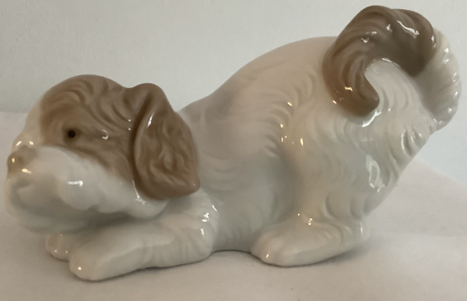 Vintage NAO By Lladro Playful Puppy Spain 1980s Spaniel Puppy Porcelain Figurine