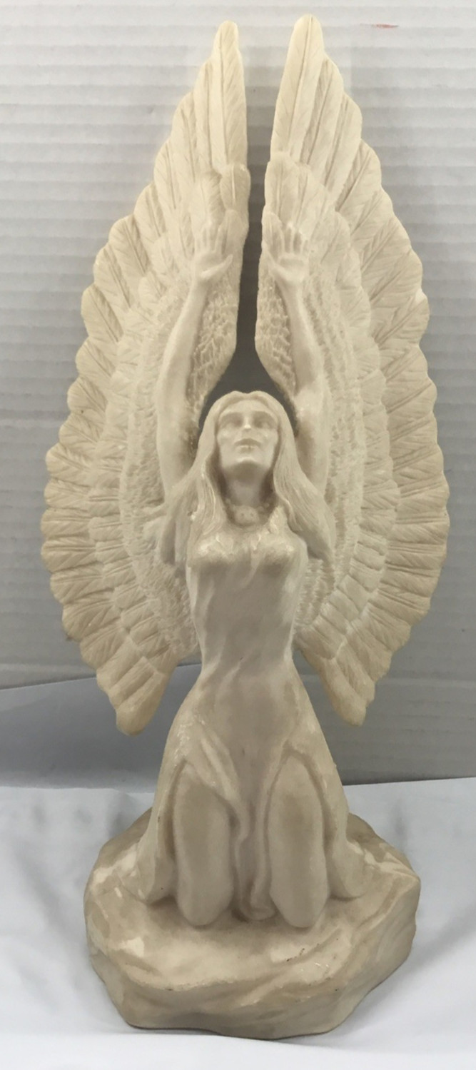 Kneeling Angel Figurine Guardian Angle Statue 12″ Resin Arms Extended