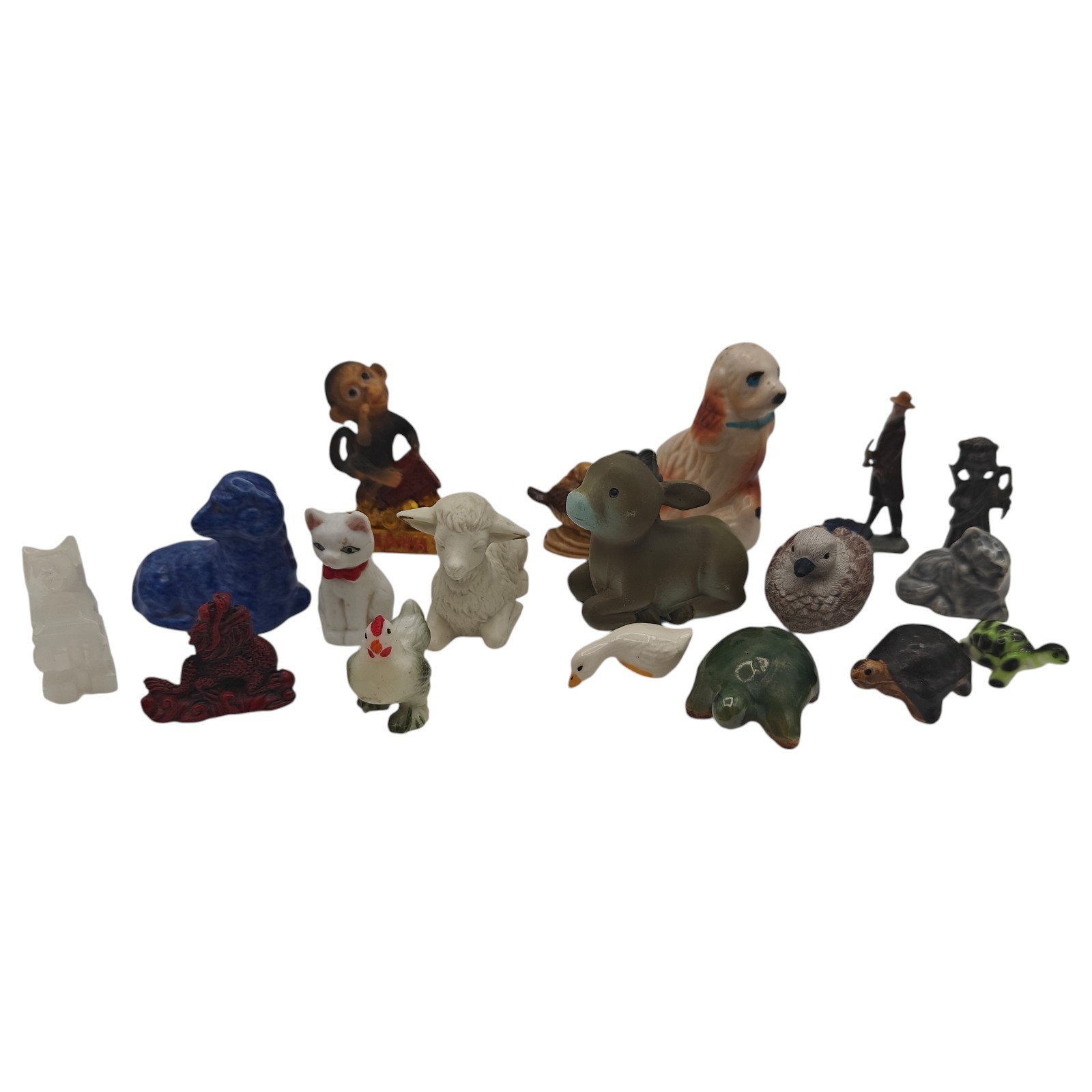 Lot Vintage Used Animal Figures Figurines Ceramic Metal Mixed Junk Drawer