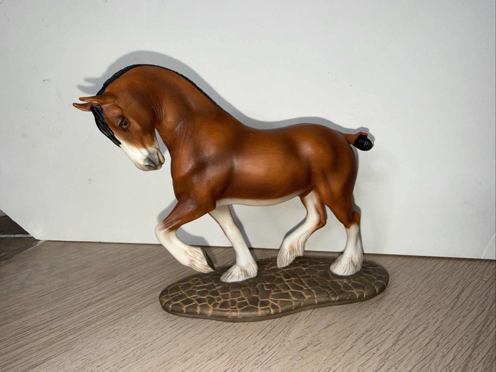 Franklin Mint Great Horses of the World Clydesdale Figurine 1989 Horse Statue