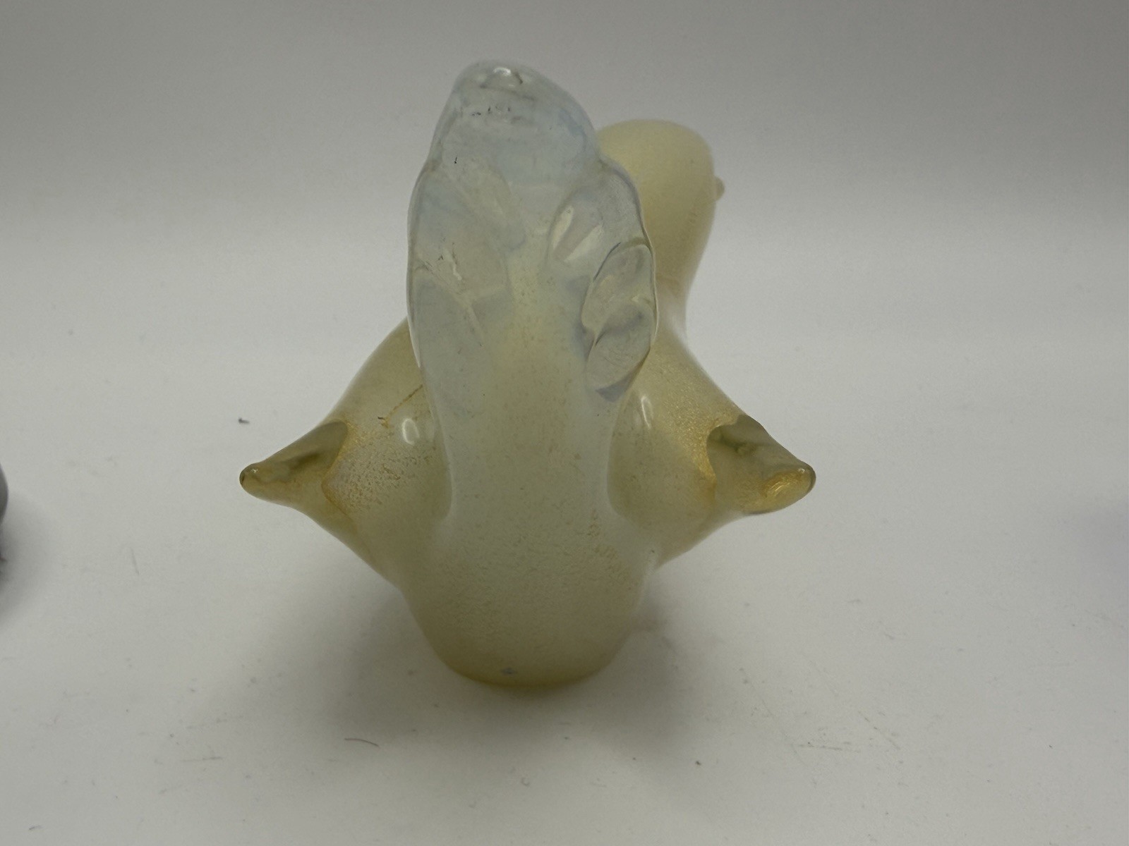 Lot of 7 Art Glass Bird Figurines Paperweights Satin Glass Stone Frog Shell