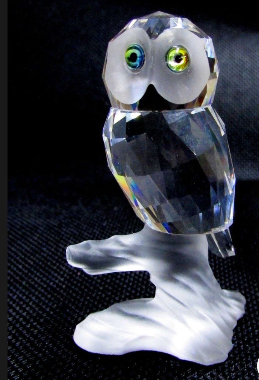 Swarovski Silver Crystal Owl 2.25” UP IN THE TREES Collection