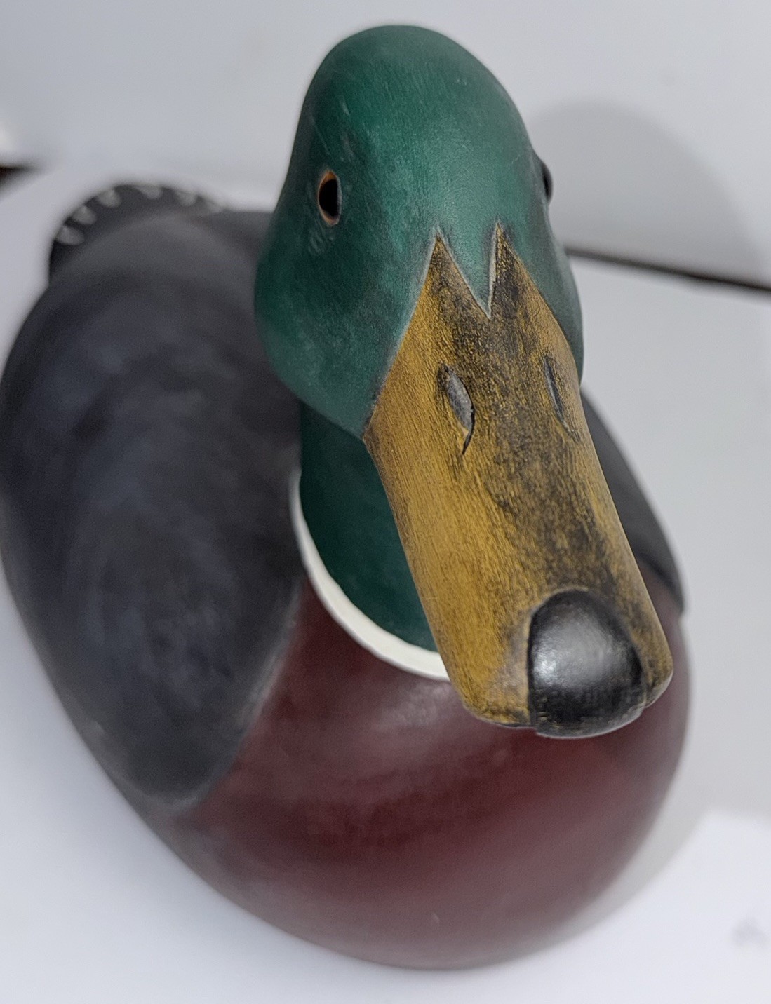 Duck Decoy Hand Carved Signed Mallard Michael L Morgart 1988 Folk Art Drake