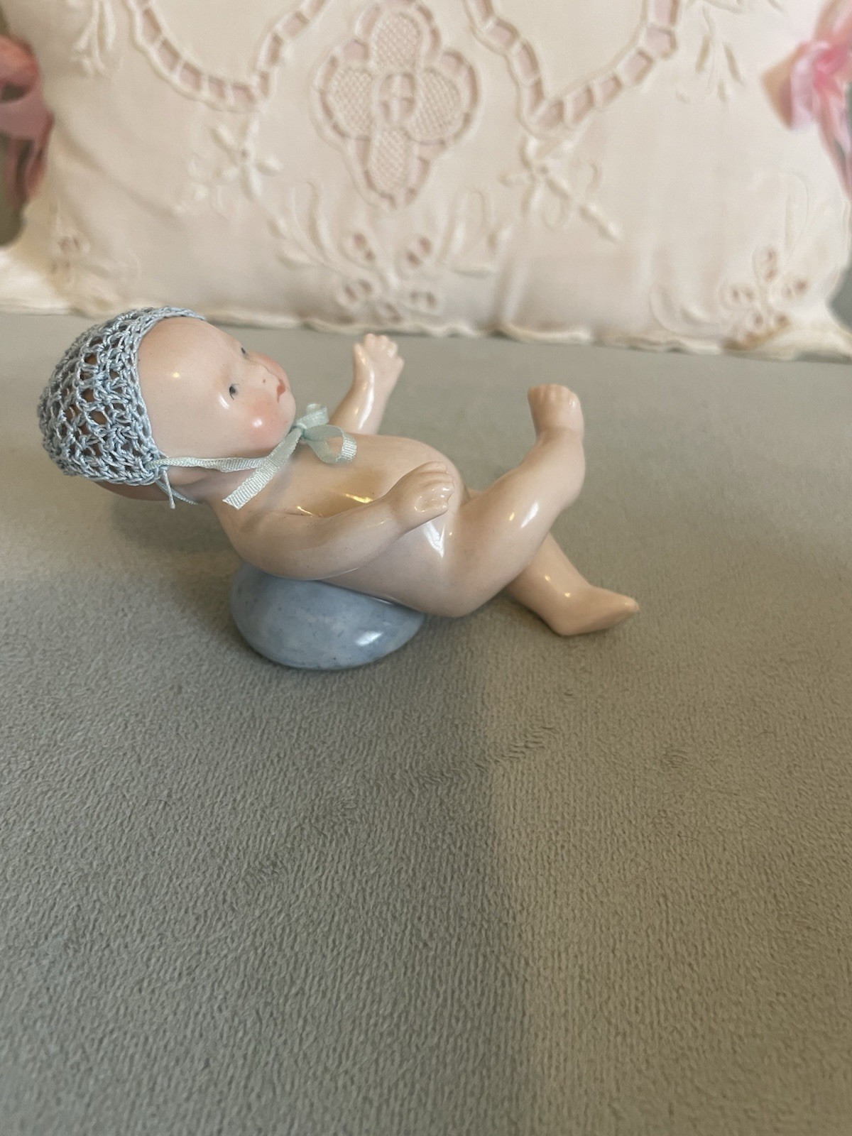 Antique Gebrüder Heubach Bisque Porcelain Action Baby Shaker Figurine –