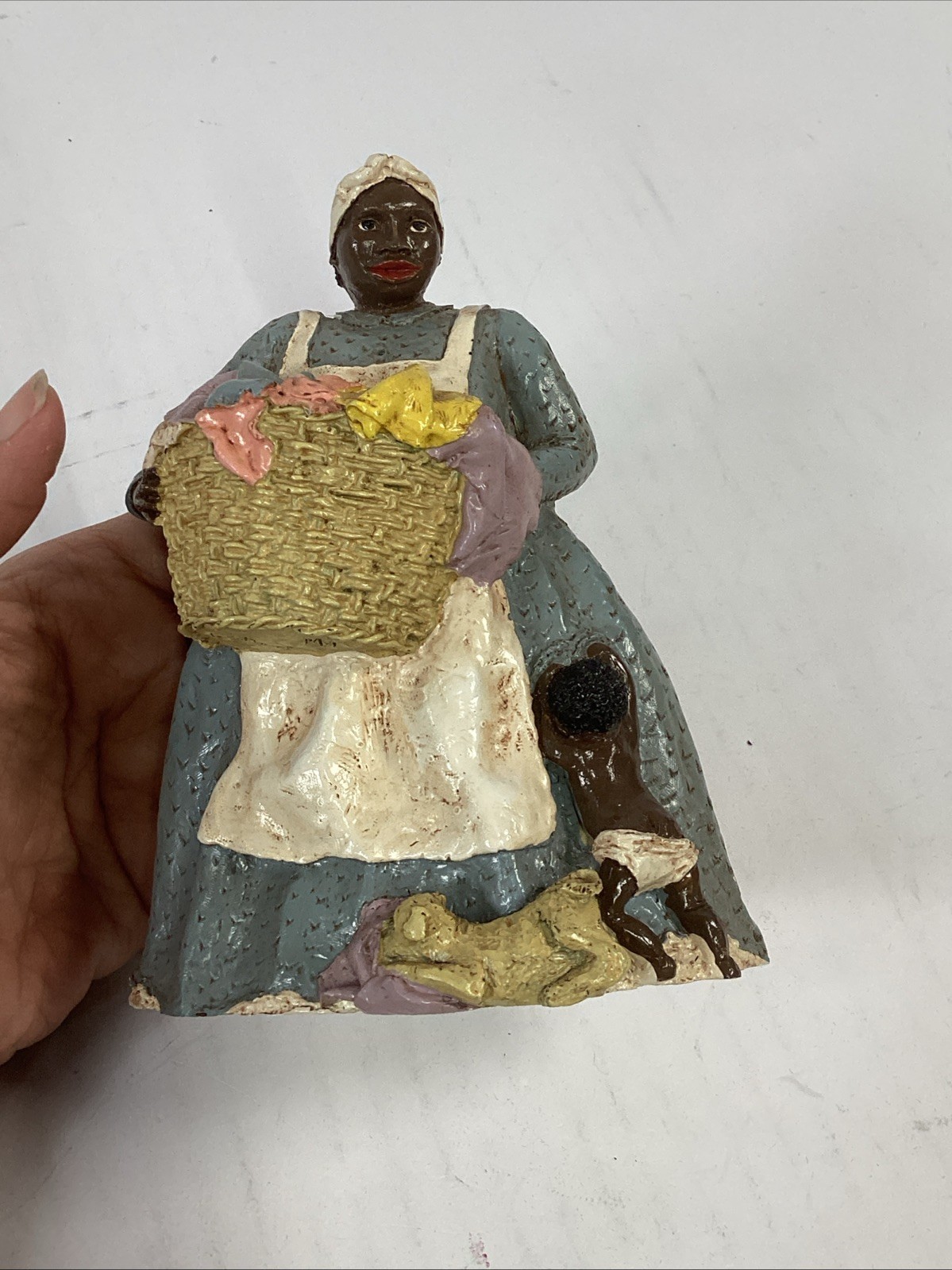 Vintage 1984 Fisk African American Figurine – Mom, Baby and Dog