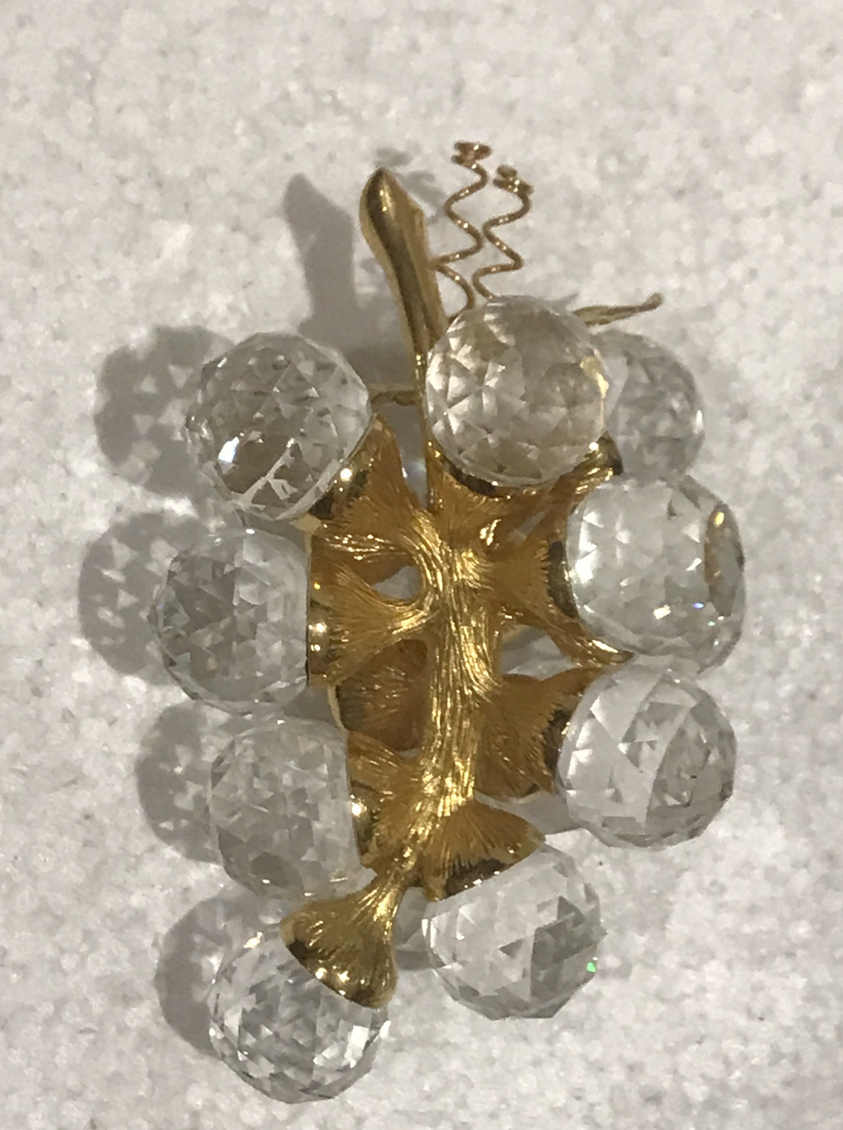 Swarovski Crystal Gold Leaf 15 Grapes Cluster 7550 NR 20015 Sparkling Fruit