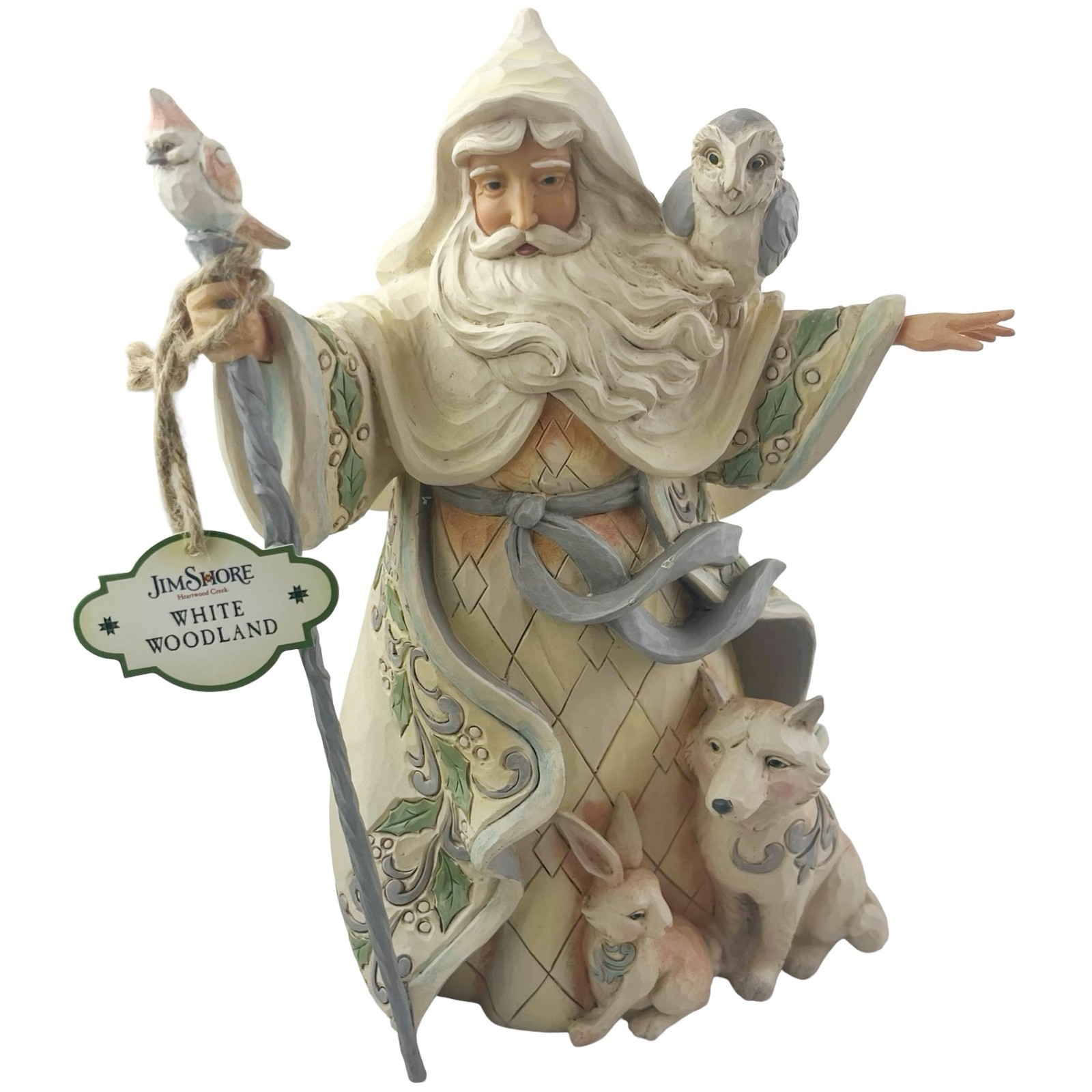 Jim Shore Heartwood Creek White Woodland Santa & Animals One Love For All AS IS