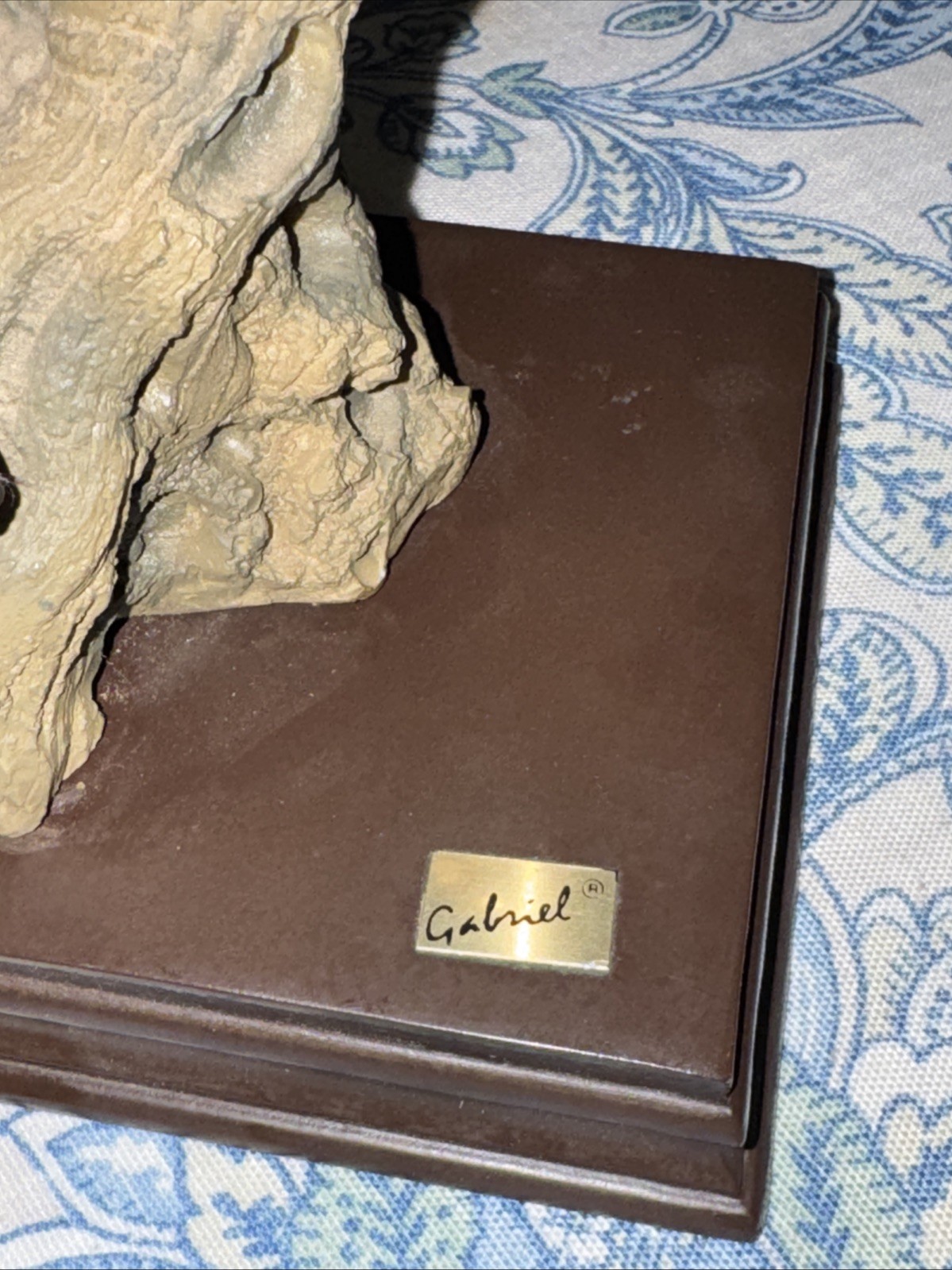 Vintage Bronze sculpture of a young girl who sits On a Tree Stump By-Gabriel