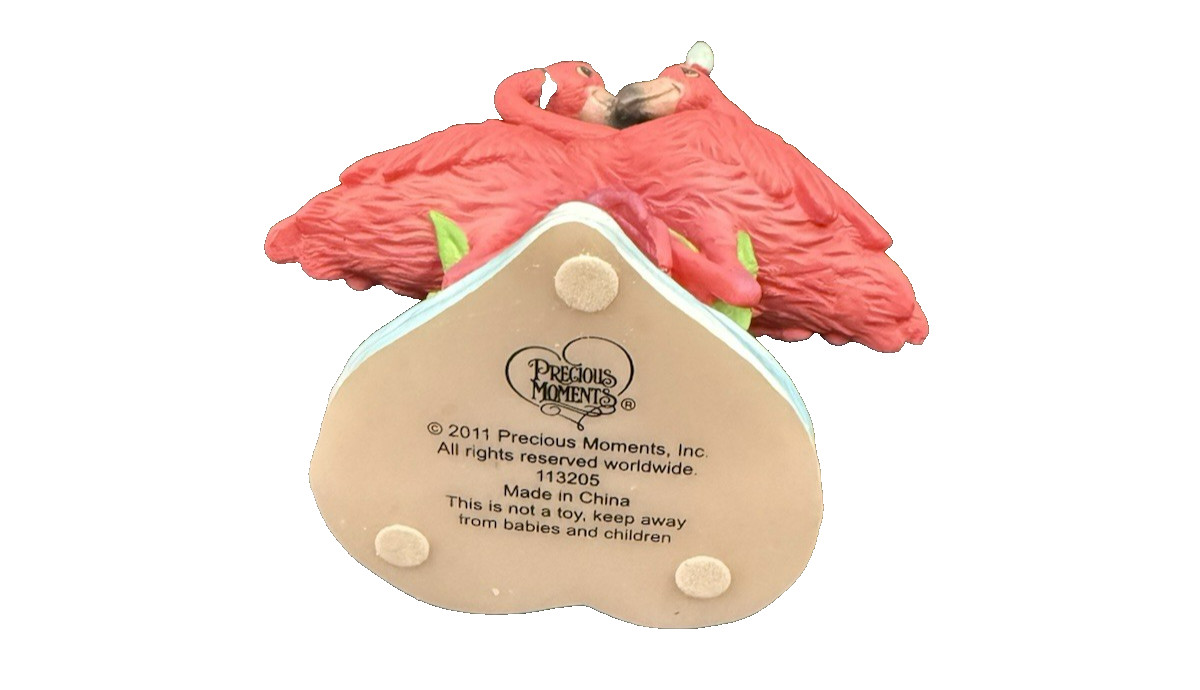2011 Precious Moments Love Will Keep Us Together Flamingos Figurine #113205