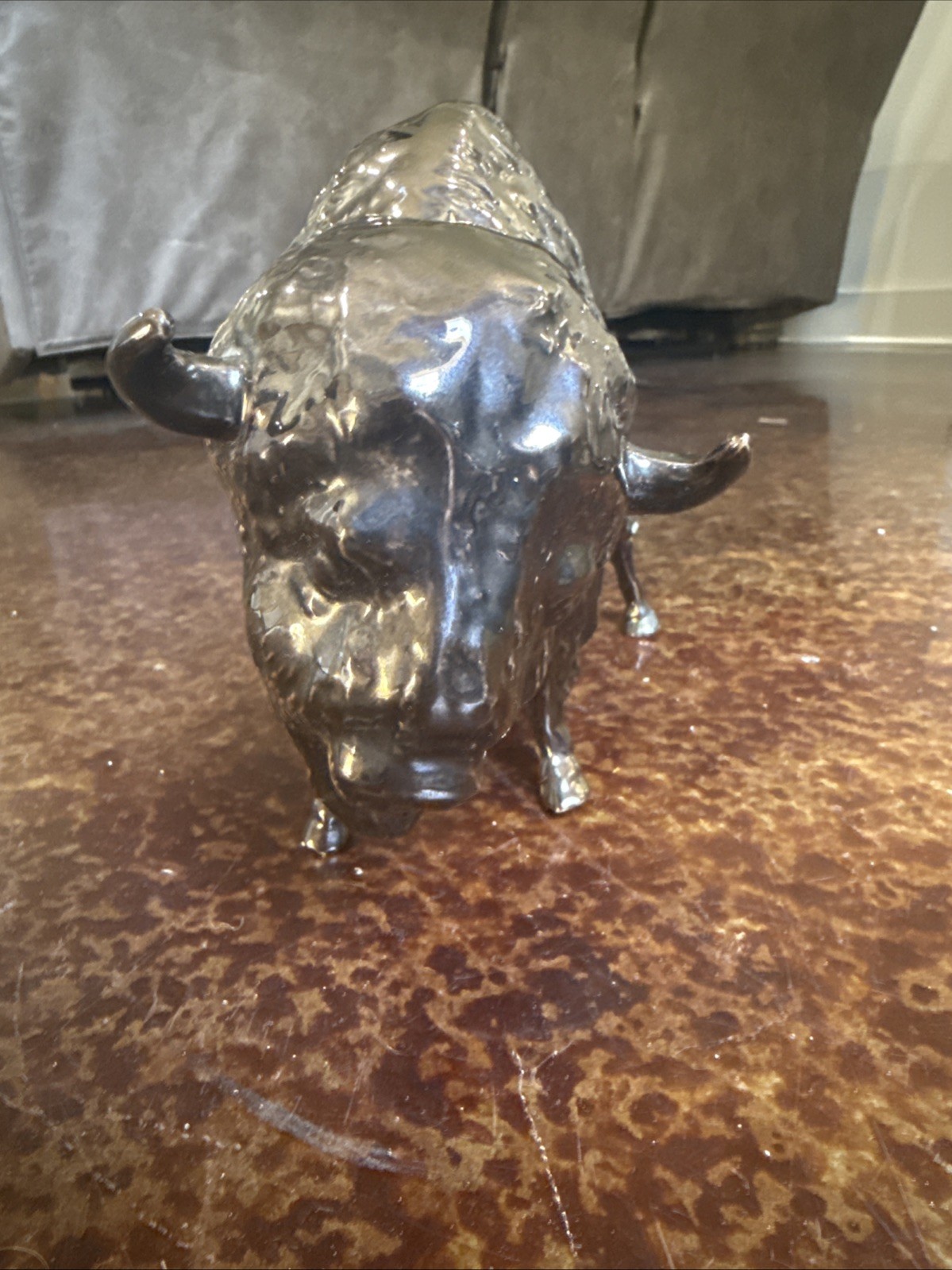 Vintage Ceramic Bison Statue -11″ X 8″ X 4.5″ – 2lb 1oz