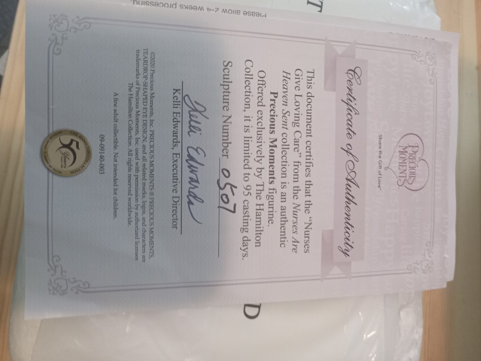 “Nurses Give Loving Care” Nurses Are Heaven Sent Precious Moments “New” COA