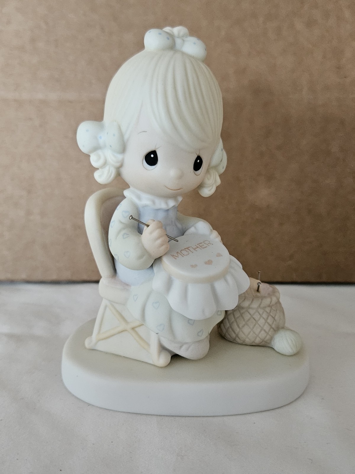 1979 Enesco Jonathon & David Mother Sew Dear Porcelain Figurine