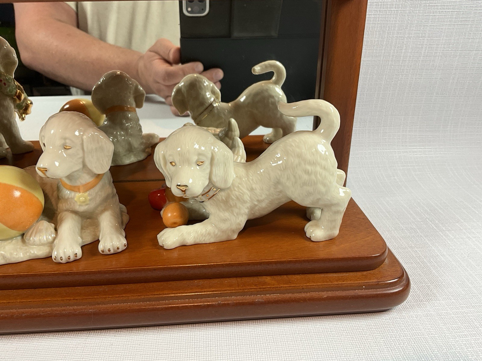 Lenox Golden Year Of Puppies Collection Complete With Shelf Display Excellent