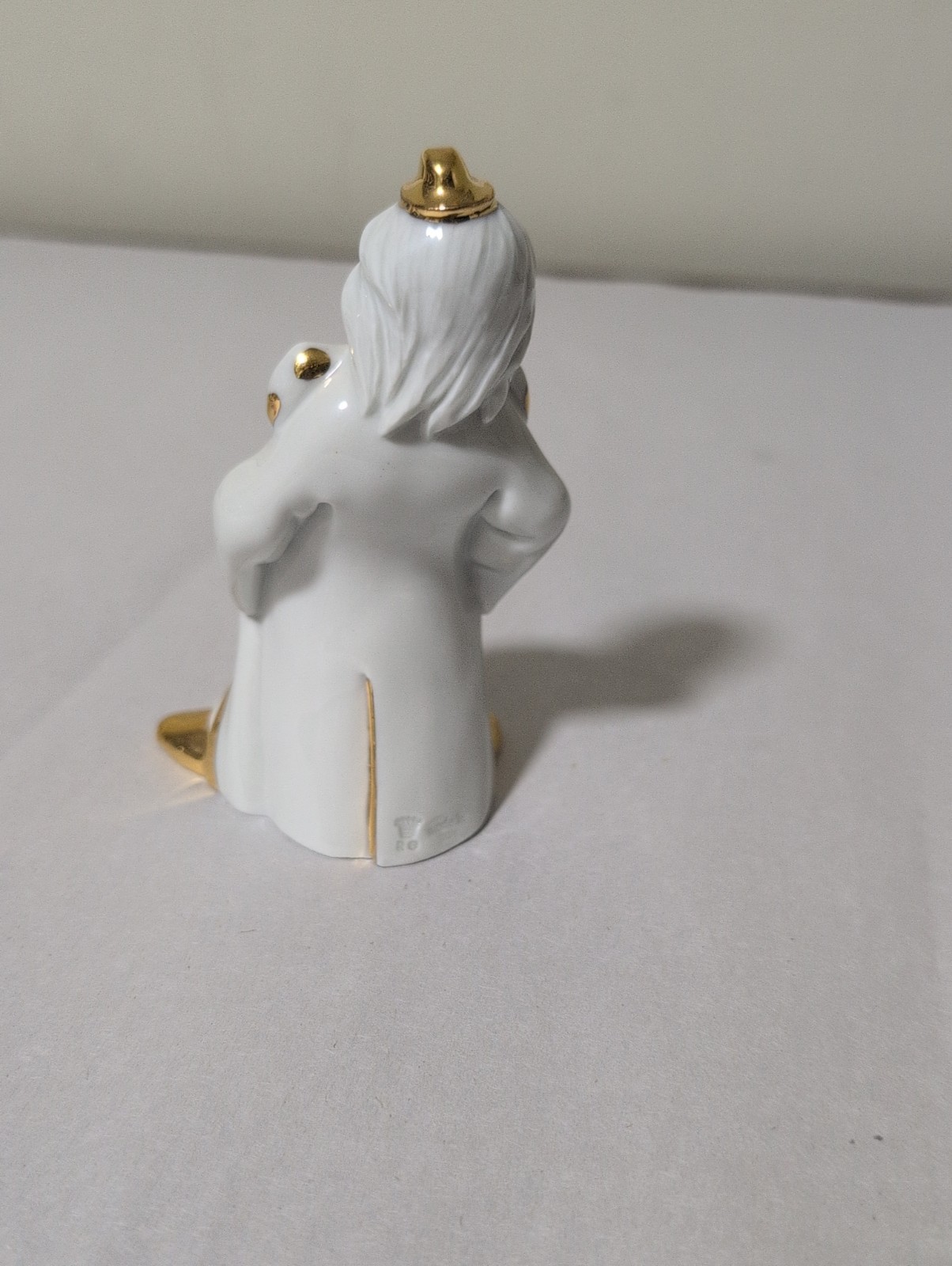 RG Porcellane Capodimonte Limoges Clown Figurine White Gold Tone Swarovski Italy