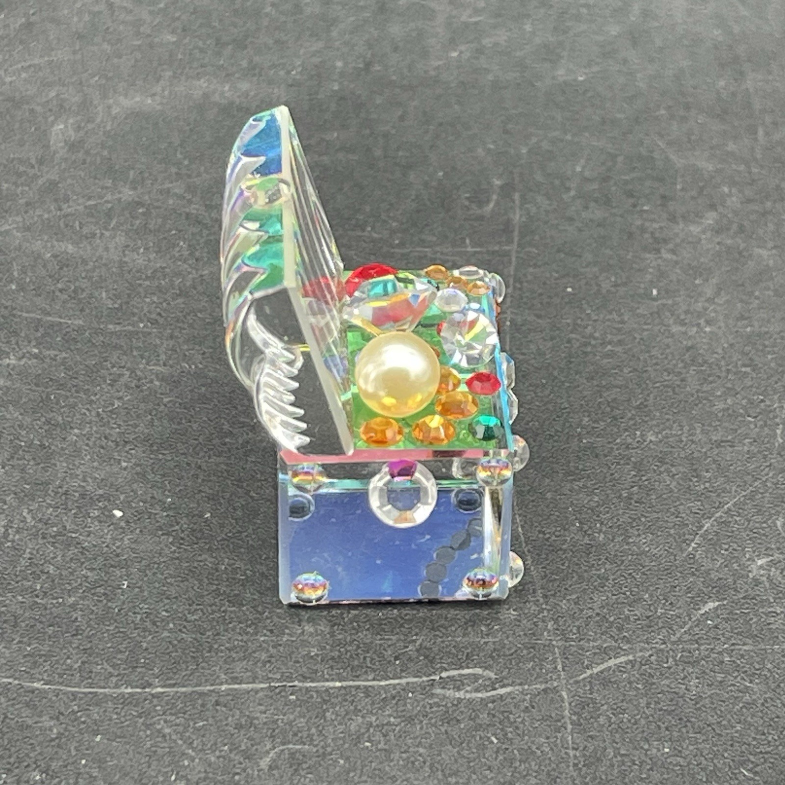 IRIS ARC Crystal Treasure Chest Figurine, Vintage Excellent Condition