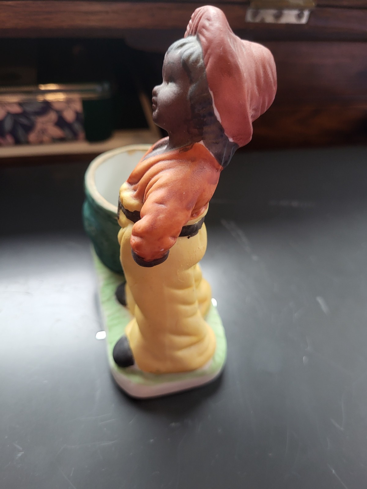 Vintage 1979 JASCO Luvkins Black Americana Young Boy Votive or Toothpick Holder